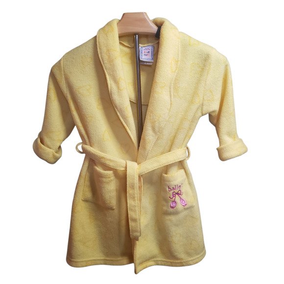 Bunz Kidz Yellow Heart Print Robe Sleepwear Size 3T - Picture 1 of 8